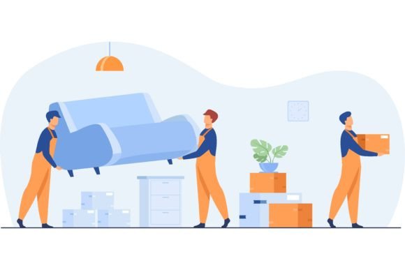 Download Moving to New Apartment Concept. Men in - Concept Collection