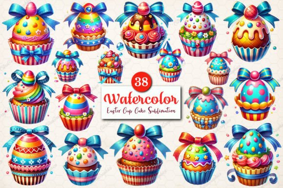 Download Watercolor Easter Cup Cake PNG Clipart - Premium Resources