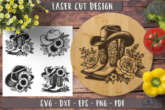 Download Cowboy Boots Cowgirl Laser Engraving - Laser engraving Collection
