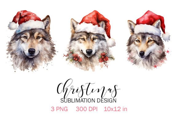 Download Christmas Wolf Sublimation Design PNG - Sublimation design Collection